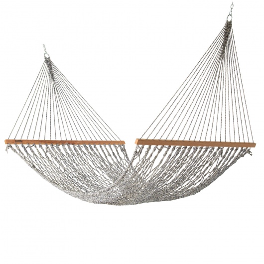 DURACORD® Large Rope Hammock - Navy Oatmeal Heirloom Tweed