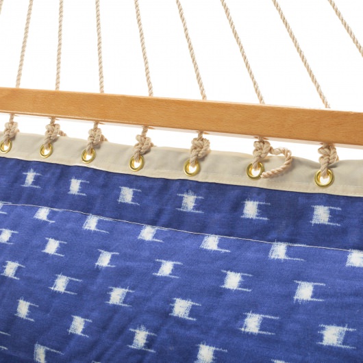Large Polyester Pillowtop Hammock - Blue Dobby Weave