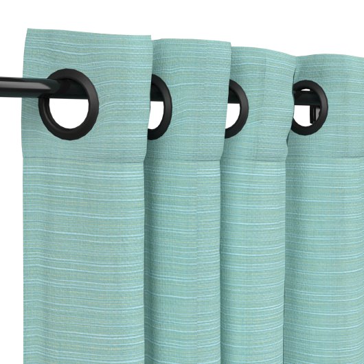 Sunbrella Dupione Celeste Outdoor Curtain with Grommets