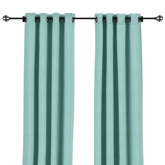 Sunbrella Dupione Celeste Outdoor Curtain with Grommets
