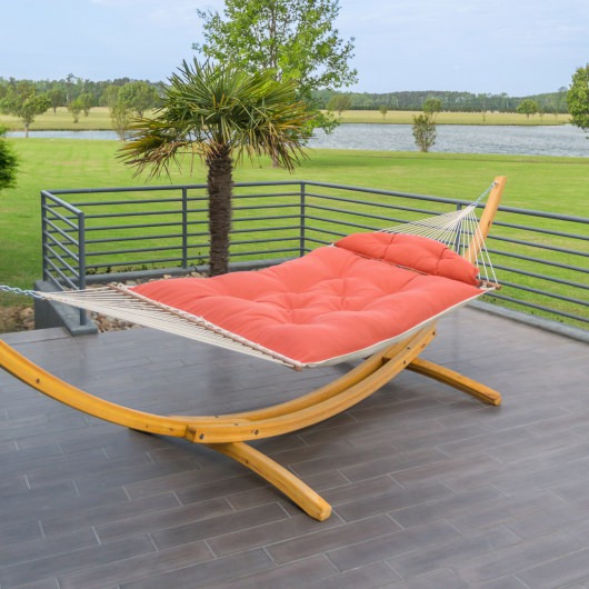 Tufted Hammock with Original Roman Arc II Cypress Stand Combo