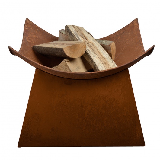 Square Steel Fire Bowl with Stand