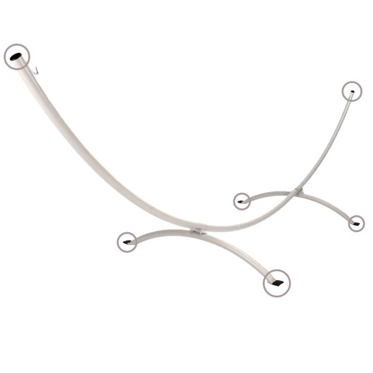 Steel Arc Hammock Stand End Caps - (4) Square and (2) Round