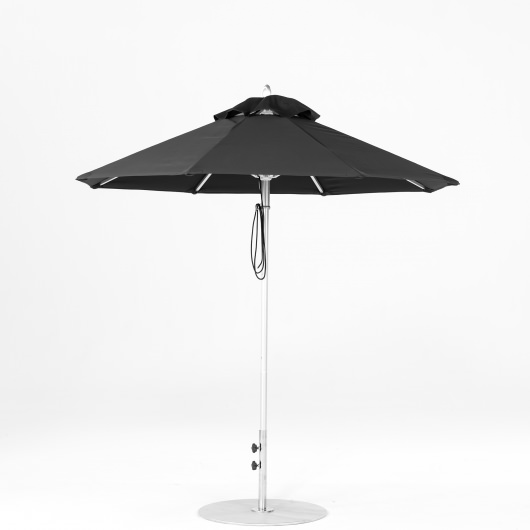 7.5 Ft. Pulley Lift Aluminum Market Umbrella with Silver Pole