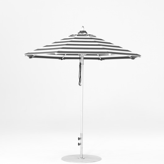 7.5 Ft. Pulley Lift Aluminum Market Umbrella with Silver Pole