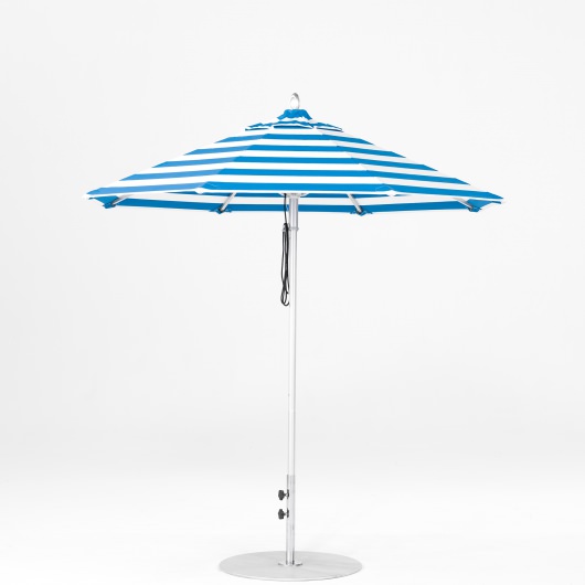 7.5 Ft. Pulley Lift Aluminum Market Umbrella with Silver Pole
