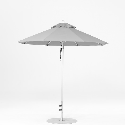 7.5 Ft. Pulley Lift Aluminum Market Umbrella with Silver Pole
