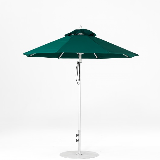 7.5 Ft. Pulley Lift Aluminum Market Umbrella with Silver Pole