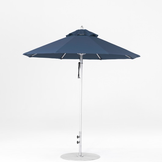 7.5 Ft. Pulley Lift Aluminum Market Umbrella with Silver Pole