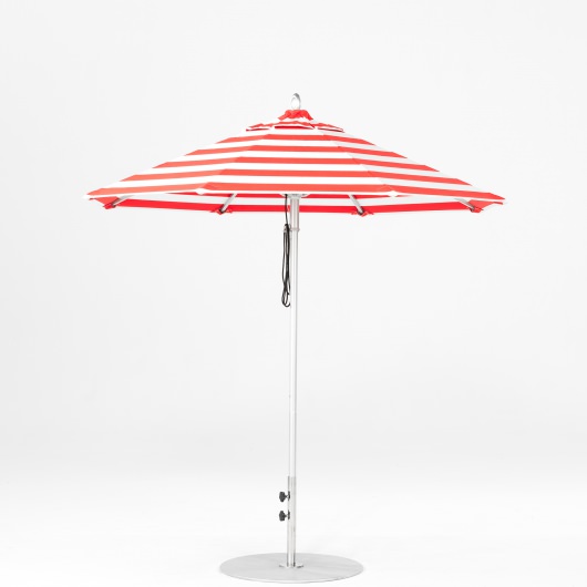 7.5 Ft. Pulley Lift Aluminum Market Umbrella with Silver Pole