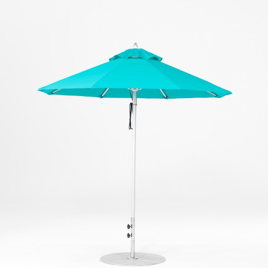 7.5 Ft. Pulley Lift Aluminum Market Umbrella with Silver Pole