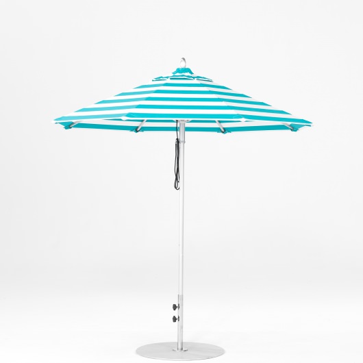 7.5 Ft. Pulley Lift Aluminum Market Umbrella with Silver Pole