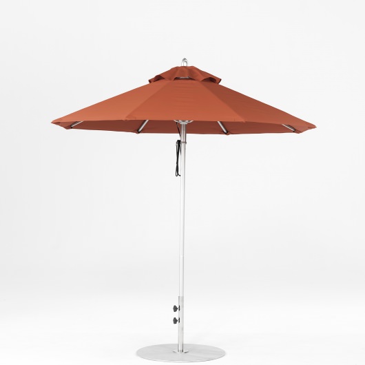 7.5 Ft. Pulley Lift Aluminum Market Umbrella with Silver Pole
