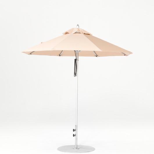 7.5 Ft. Pulley Lift Aluminum Market Umbrella with Silver Pole