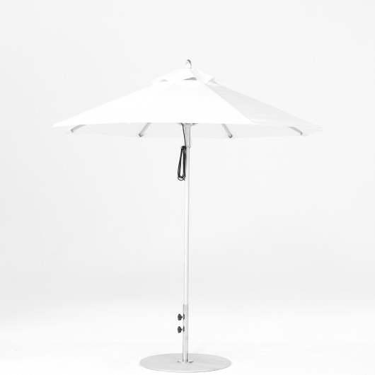 7.5 Ft. Pulley Lift Aluminum Market Umbrella with Silver Pole