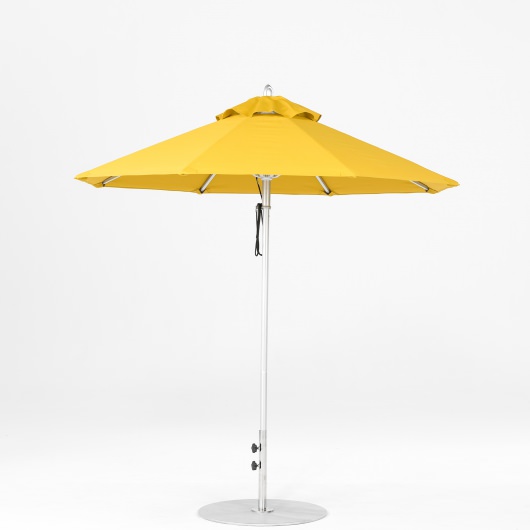 7.5 Ft. Pulley Lift Aluminum Market Umbrella with Silver Pole