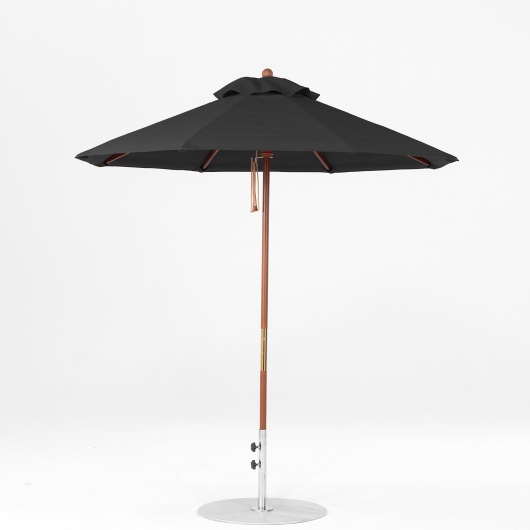 7.5 Ft. Pulley Lift Indonesian Hardwood Market Umbrella