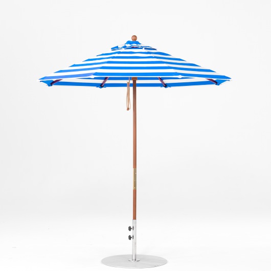 7.5 Ft. Pulley Lift Indonesian Hardwood Market Umbrella