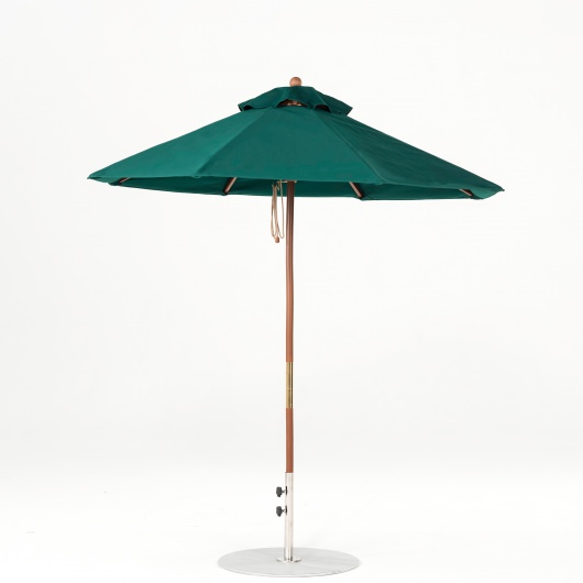 7.5 Ft. Pulley Lift Indonesian Hardwood Market Umbrella