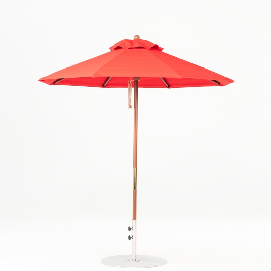 7.5 Ft. Pulley Lift Indonesian Hardwood Market Umbrella
