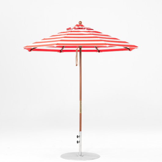 7.5 Ft. Pulley Lift Indonesian Hardwood Market Umbrella