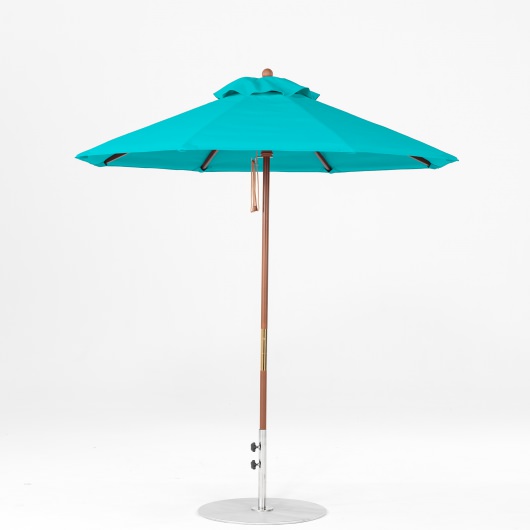 7.5 Ft. Pulley Lift Indonesian Hardwood Market Umbrella