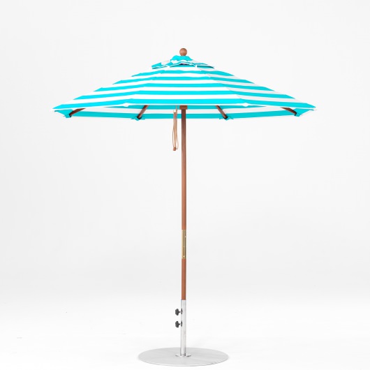 7.5 Ft. Pulley Lift Indonesian Hardwood Market Umbrella