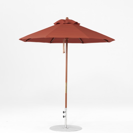 7.5 Ft. Pulley Lift Indonesian Hardwood Market Umbrella