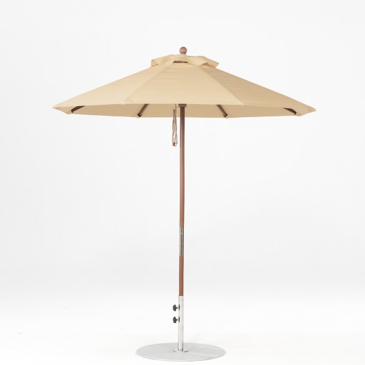 7.5 Ft. Pulley Lift Indonesian Hardwood Market Umbrella