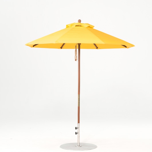 7.5 Ft. Pulley Lift Indonesian Hardwood Market Umbrella