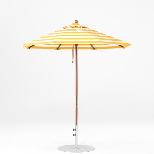 7.5 Ft. Pulley Lift Indonesian Hardwood Market Umbrella