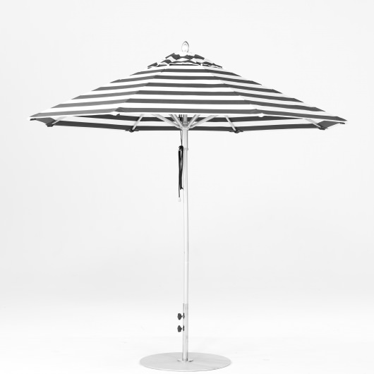 9 Ft. Pulley Lift Aluminum Market Umbrella with Silver Pole
