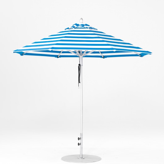 9 Ft. Pulley Lift Aluminum Market Umbrella with Silver Pole