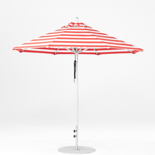 9 Ft. Pulley Lift Aluminum Market Umbrella with Silver Pole