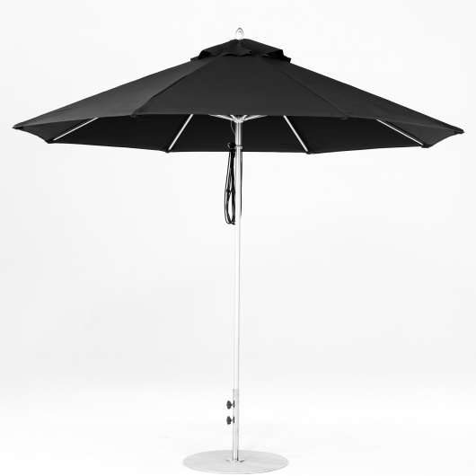 11 Ft. Pulley Lift Aluminum Market Umbrella with Silver Pole
