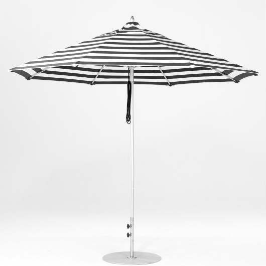 11 Ft. Pulley Lift Aluminum Market Umbrella with Silver Pole