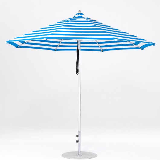 11 Ft. Pulley Lift Aluminum Market Umbrella with Silver Pole