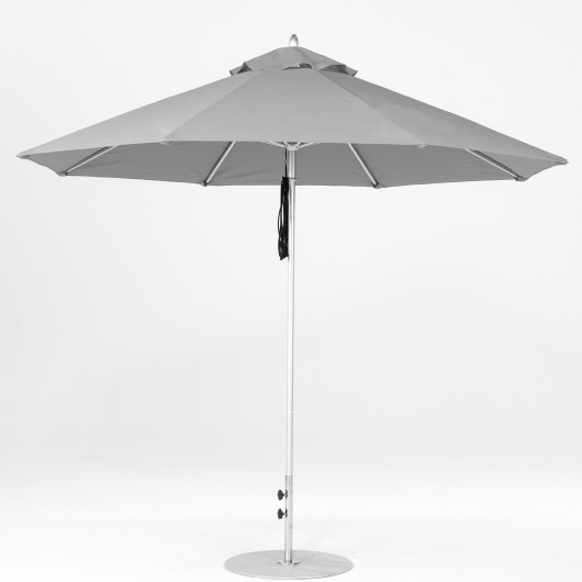 11 Ft. Pulley Lift Aluminum Market Umbrella with Silver Pole