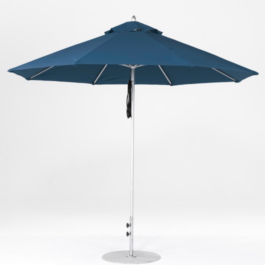 11 Ft. Pulley Lift Aluminum Market Umbrella with Silver Pole