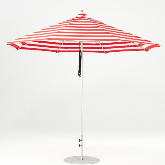 11 Ft. Pulley Lift Aluminum Market Umbrella with Silver Pole
