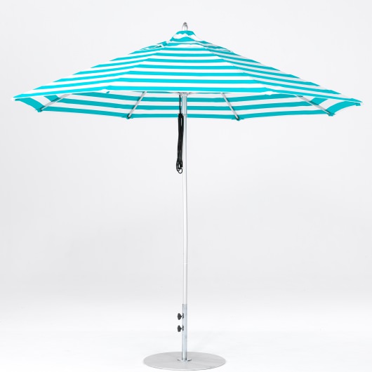 11 Ft. Pulley Lift Aluminum Market Umbrella with Silver Pole
