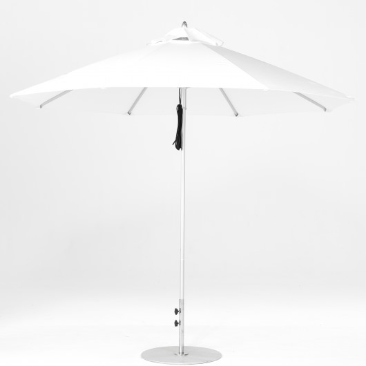 11 Ft. Pulley Lift Aluminum Market Umbrella with Silver Pole