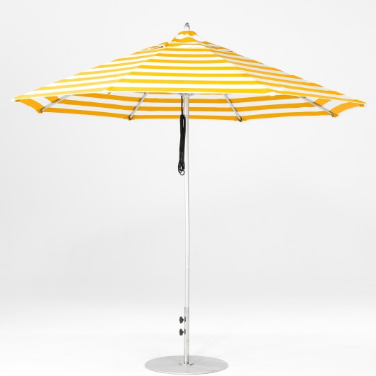 11 Ft. Pulley Lift Aluminum Market Umbrella with Silver Pole