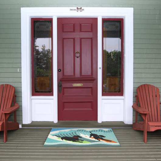 Frontporch Surfing Dogs Outdoor Rug