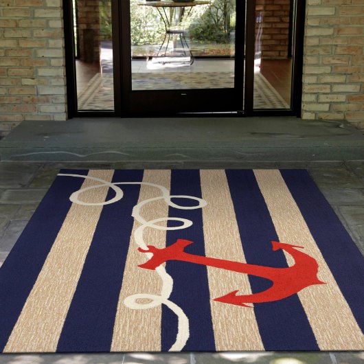 Frontporch Anchor Navy Outdoor Rug