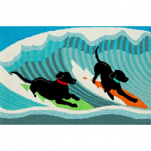 Frontporch Surfing Dogs Outdoor Rug