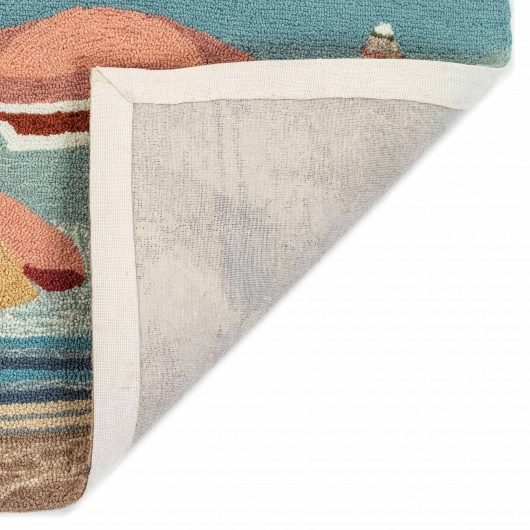 Frontporch Beach Umbrellas Indoor/Outdoor Rug - Aqua