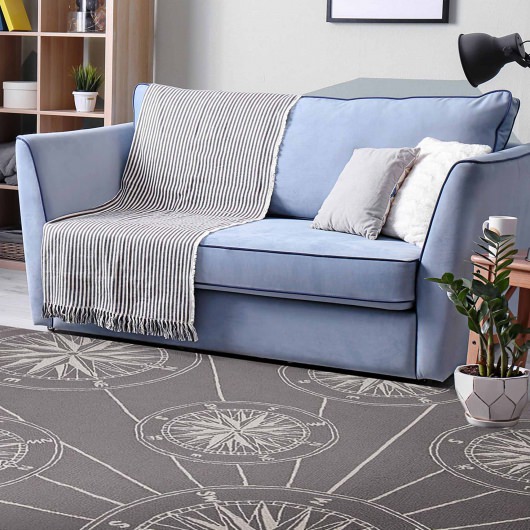 Frontporch Compass Indoor/Outdoor Rug - Grey