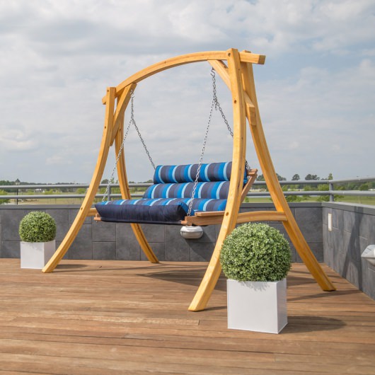 Deluxe Sunbrella Cushion Swing - Gateway Indigo