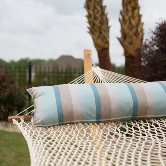 Long Plush Sunbrella Hammock Pillow - Gateway Mist